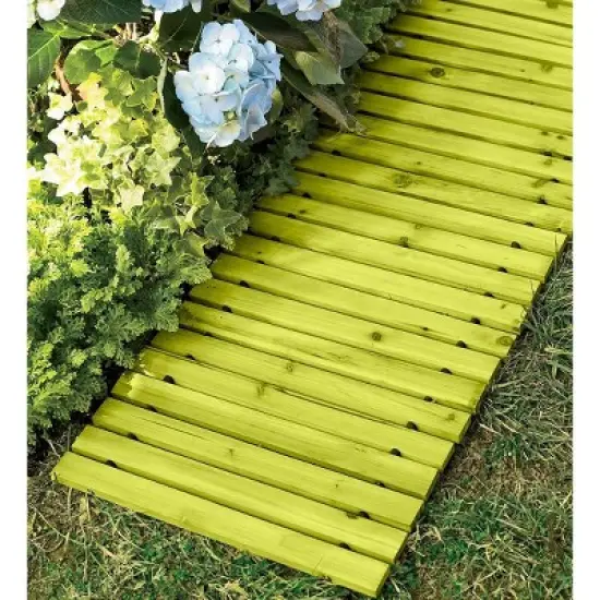 Roll-Out Straight Mossy Green Hardwood Garden and Yard Pathway, 8'L x 18"W image {1}