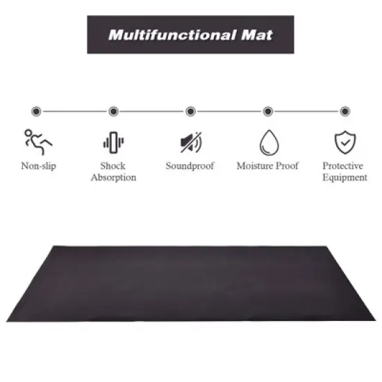 Costway 47''x24'' Exercise Equipment Mat High Density PVC Treadmill Mat Floor Protector Pad image {5}