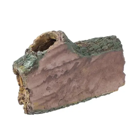 Unique Bargains Aquarium Decorations Hollow Tree Trunk Ornament Resin Fish Accessories Brown Green 1 Pcs image {4}