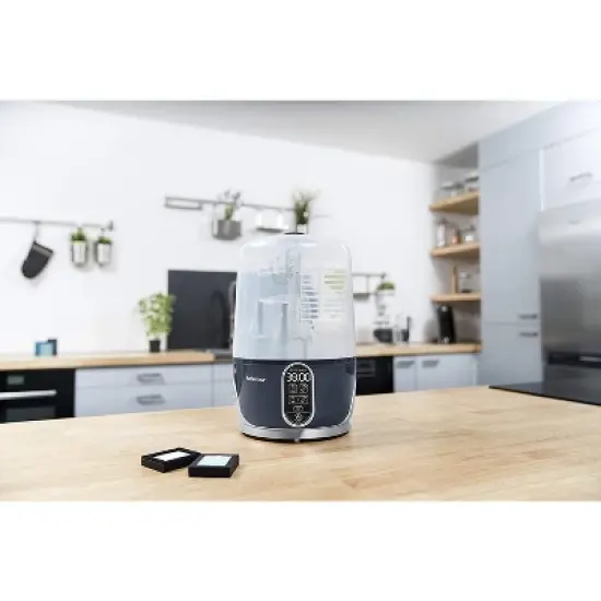 Babymoov Turbo Pure Sterilizer Dryer, Advanced Purified Sterilization, Fast & Clean Drying, Universal Bottle Storage and Easy Use, Black image {5}