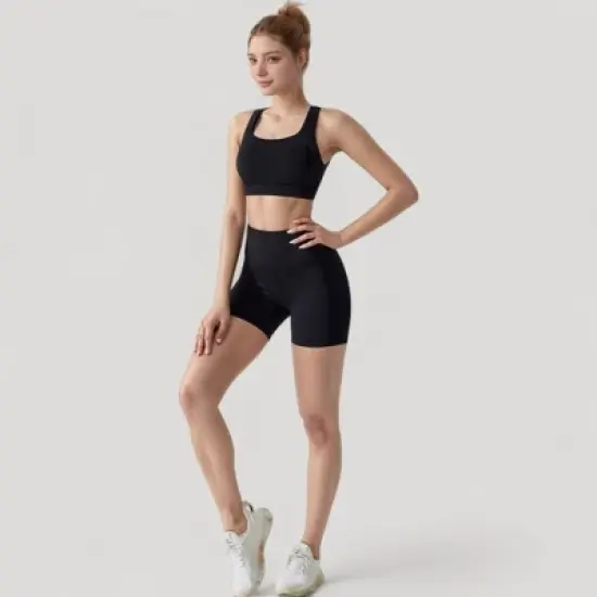 Anna-Kaci Active Women's High Waist Compression Athletic Shorts with Supportive Stretch Fit and Streamlined Seams image {3}