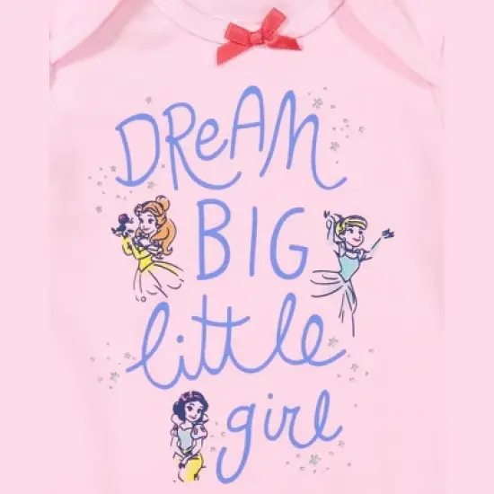 Disney Princess Ariel Cinderella Belle 3 Pack Short Sleeve Bodysuits  image {7}