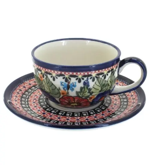 Blue Rose Polish Pottery 883-883 Zaklady Cup & Saucer image {1}