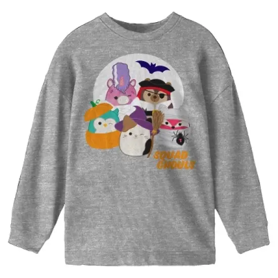 Squishmallows Halloween Squad Ghouls Youth Heather Gray Long Sleeve Tee image {2}