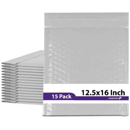 Fosmon #6 Poly Bubble Mailer 12.5 x 16, Extra Wide Padded Shipping Envelopes, White image {8}