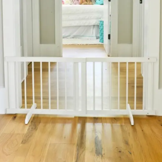 Cardinal Gates Step Over Gate - Freestanding Pet Gate - White image {2}