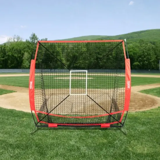 VEVOR 5x5 ft Baseball Softball Practice Net, Portable Baseball Training Net for Hitting Batting Catching Pitching, Backstop Baseball Equipment image {1}