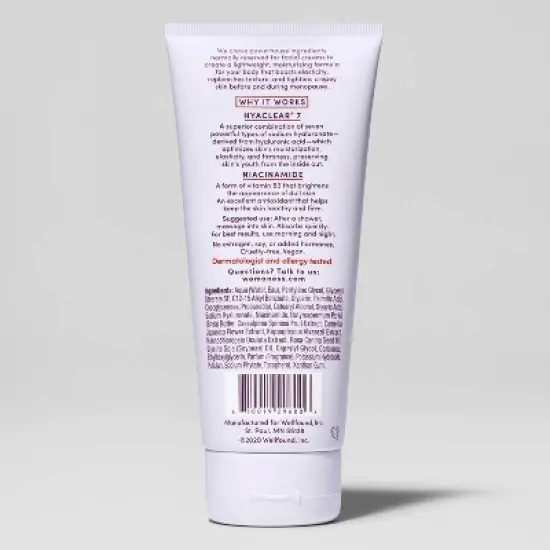 Womaness The Works Body Lotion Smooth Dry Crepey Menopause Skin with Niacinamide & Hyaluronic Acid Fresh - 6.76 fl oz image {5}