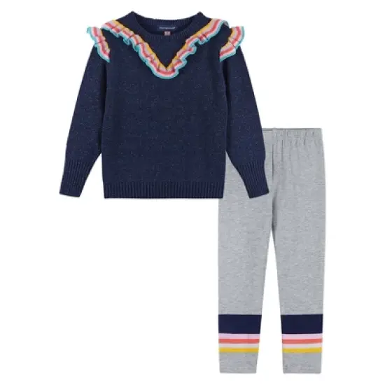 Andy & Evan  Toddler  Girls Varsity Ruffle Sweater image {4}