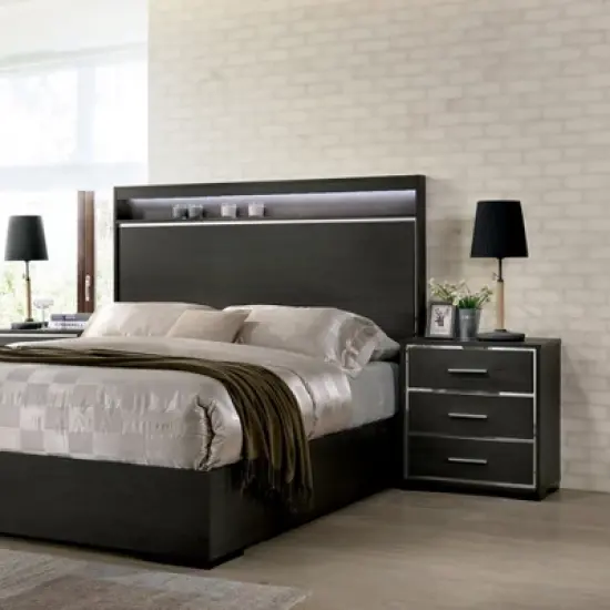 Reyes&nbsp;Nightstand Warm Gray - miBasics image {1}