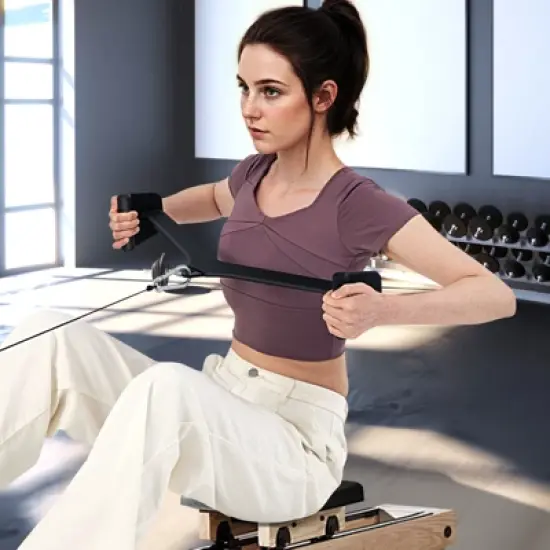 Costway LAT Pulldown Attachment Set Back Strength Training Bicep Tricep Handle Grips image {2}