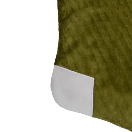 Northlight 20.5-Inch Green and White Corduroy Christmas Stocking image {2}