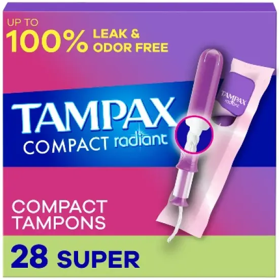 Tampax Compact Radiant Super Absorbency Unscented Tampons - 28ct image {15}