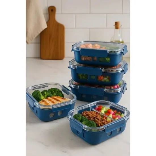 Racxily 8 PCS Glass Prep & Store Set with Silicone Grip Storage Set image {6}