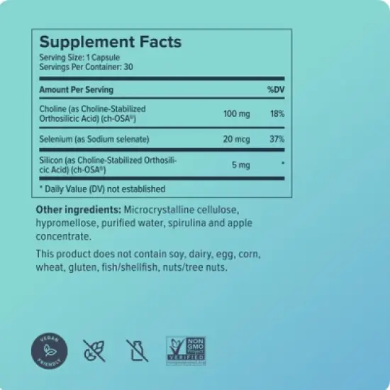 Biosil Healthy Aging - Beauty, Vitality & Thyroid Support - with Patented ch-OSA & Selenium image {1}