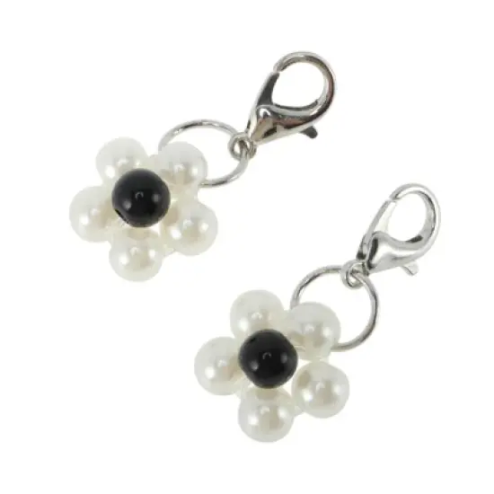 Unique Bargains Flower Shoelace Charms White 1 Pair image {3}