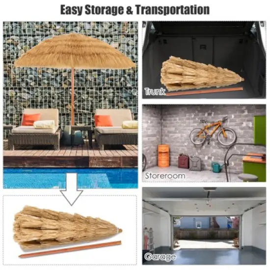 Tangkula Beach Umbrella Outdoor Patio Sun Shelter with Tilt Sand Anchor  for Beach Yard Poolside image {8}