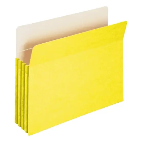 Smead File Pocket, Straight-Cut Tab, 3-1/2" Expansion, Letter Size, Yellow, 25 per Box (73233) image {7}