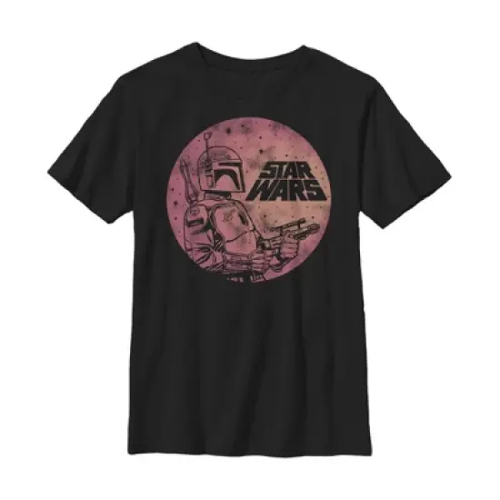 Boy's Star Wars Boba Fett Retro Circle T-Shirt image {4}