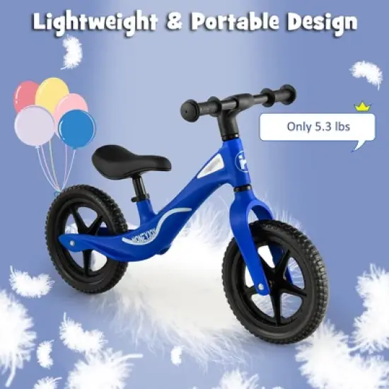 Costway Kids Balance Bike Lightweight Toddler Bicycle with Rotatable Handlebar Red/Blue image {5}