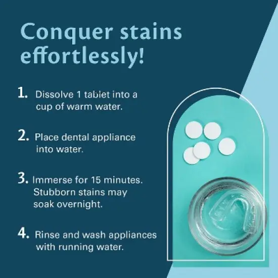 Mint Retainer Cleaner, M3, Extra Strength Cleaning Tablets for Retainers, Dentures, Night Guards, Kills 99% of Germs & Removes Stains image {5}