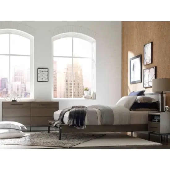 Ashton Marble Top Nightstand Table Gray - Finch image {2}