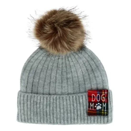 David & Young Women's Dog Mom Beanie Cuff Cap with Pom image {3}