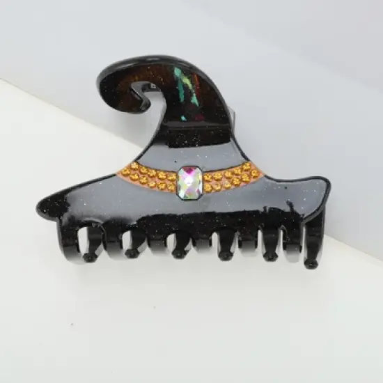 Unique Bargains Halloween Witch Hat-Design Claw Clip Black 1Pc image {4}