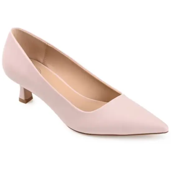 Journee Collection Womens Celica Slip On Kitten Heel Pointed Toe Pumps image {10}