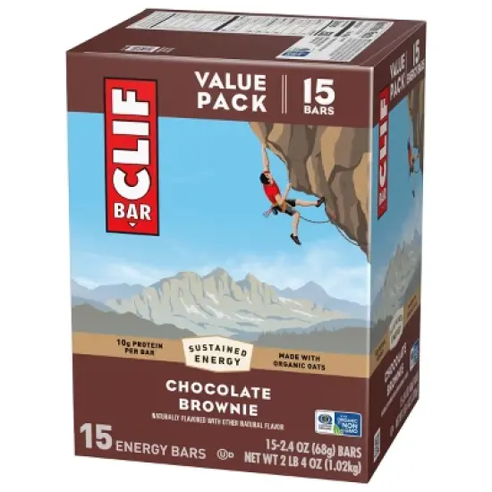 CLIF Bar Chocolate Brownie Granola Protein Bar Made with Organic Oats - 10g Protein - 36oz/15pk image {6}