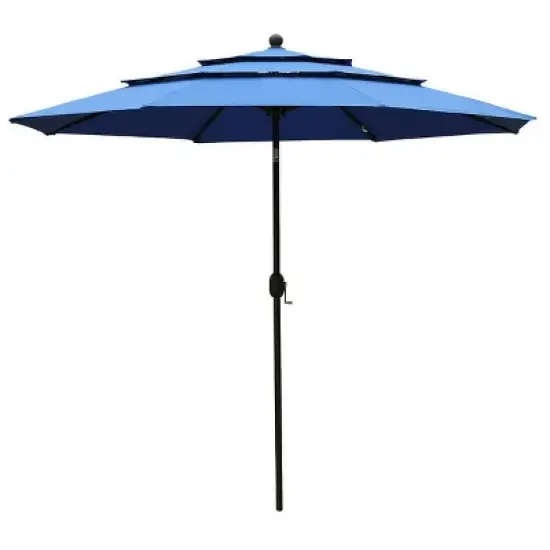 Aoodor Garden Market Umbrella - Outdoor Patio Umbrella Round image {9}