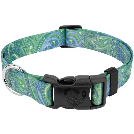 Country Brook Petz Deluxe Green Paisley Dog Collar - Made in The U.S.A. (3/4 Inch, Small) image {4}