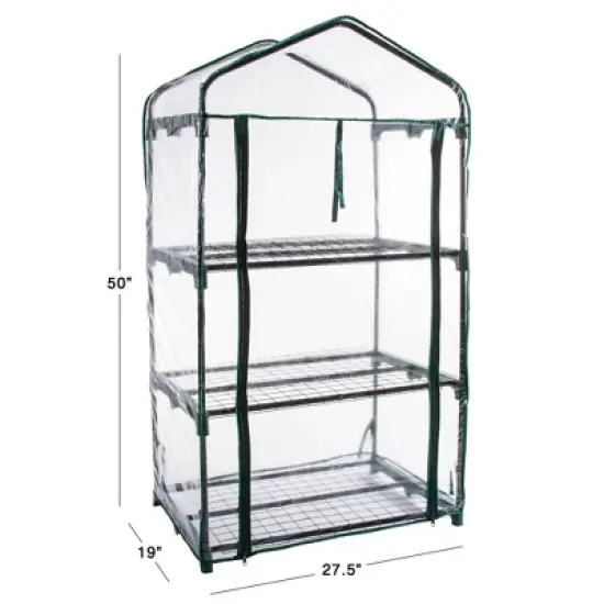 Mini Outdoor Greenhouse with PVC Cover and Metal plant Shelves by Nature Spring image {2}