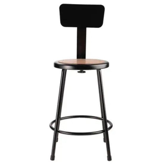 2pk 24" Heavy Duty Steel Counter Height Barstool with Backrest Black - Hampden Furnishings image {2}