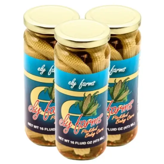 Ely Farms 16 oz Pickled Baby Corn - Pack of 3 image {9}