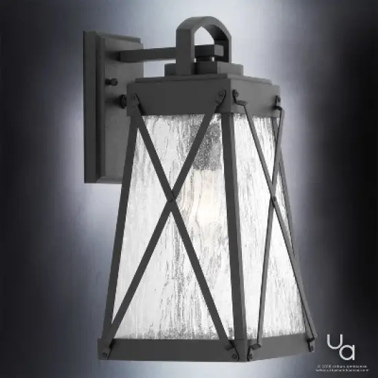 Urban Ambiance Luxury English Country Outdoor Wall Light,  15-3/4"H x 8-3/8"W,  Midnight Black Finish, UHP1053 image {2}