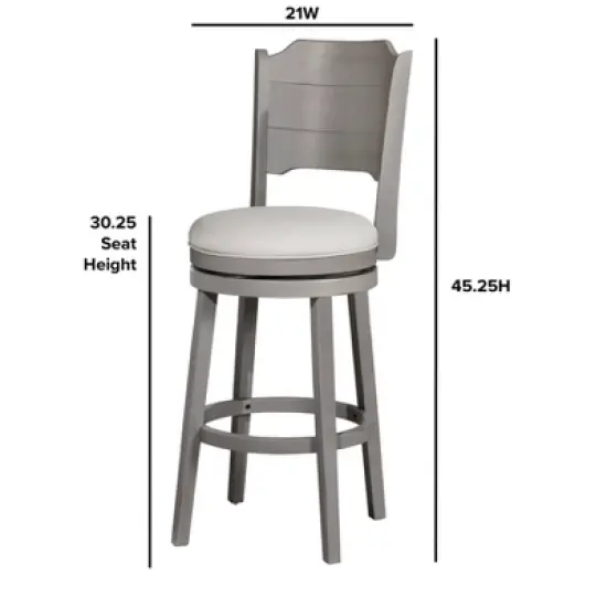 30.25" Clarion Swivel Barstool Distressed Gray - Hillsdale Furniture image {3}
