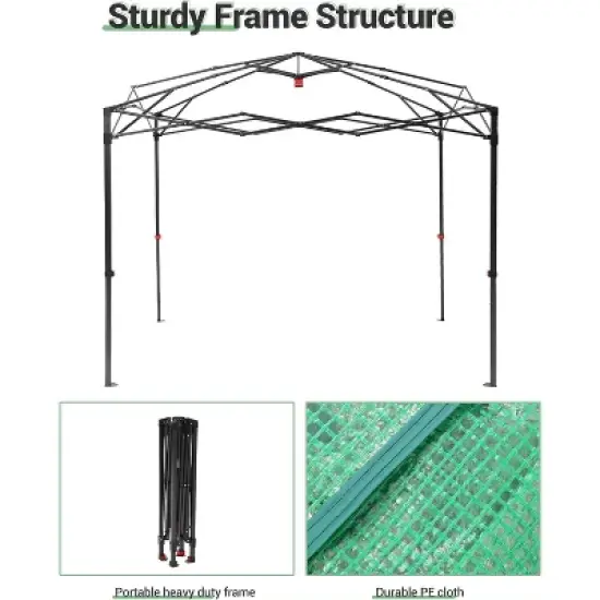 Portable Greenhouse, Outdoor Walk In Green House with Ventilated Mesh Windows and Roll-Up Zippered Doors, Reinforced Metal Frame image {6}