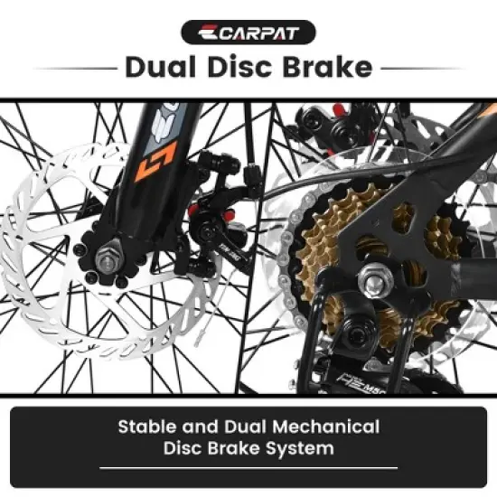 RISOKEYS 24 Inch Adult Mountain Bike 21-Speed Steel Frame Bikes,Dual Disc Brakes and Front Suspension Mountain Bike,for Trail,Commuting image {5}