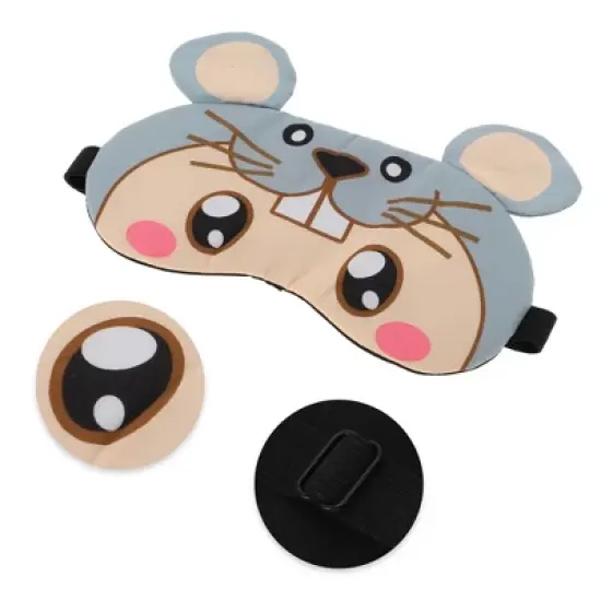 Soft Cartoon Mouse Eyes Sleep Mask Gray 1 Pc image {2}