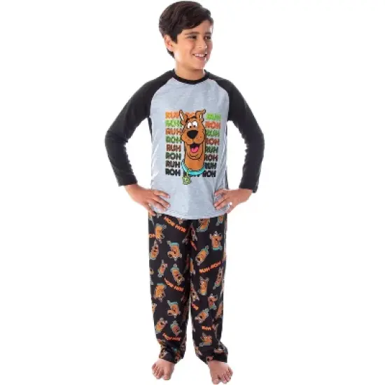 Scooby Doo Boys' PJS Ruh-Roh! Pajamas Raglan Shirt and Pants Sleep Set image {4}