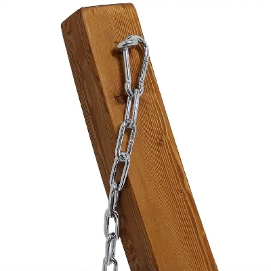 Sunnydaze Heavy-Duty Two-Person Curved Larch Wood Hammock Stand Only image {2}