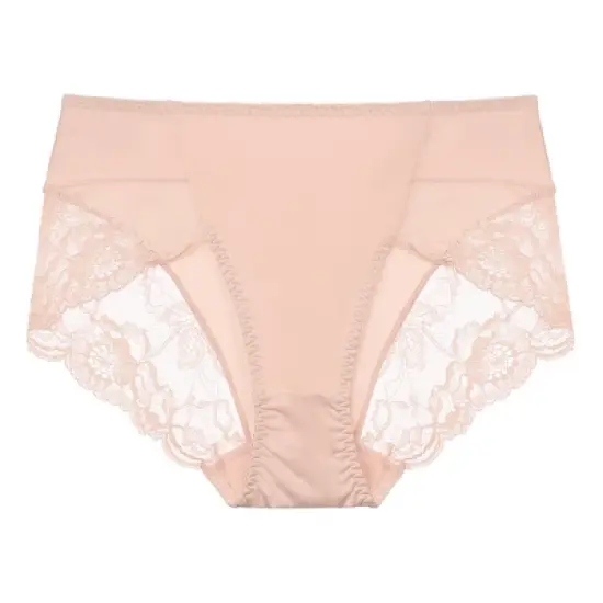 Agnes Orinda Women's Mid-Rise Lace Trim Brief Seamless Underwear image {4}