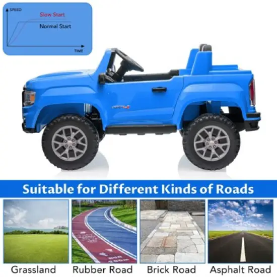 2-Seater Ride On Truck Car, 24V 7AH Battery Powered Electric Vehicle with Remote Control, LED Lights, Safety Belt, Music, Ride On Toy for Kids 3-10 image {3}