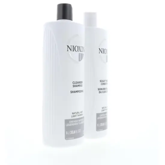 Nioxin System 1 Cleanser & Scalp Therapy Conditioner 33.8 oz Set image {10}