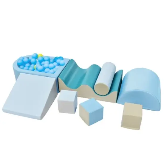 Indoor Climb & Crawl Playset, Soft Foam Block Activity Play Structures, Indoor Climbing Toys Crawling Foam Blocks for Toddlers 1+ image {11}