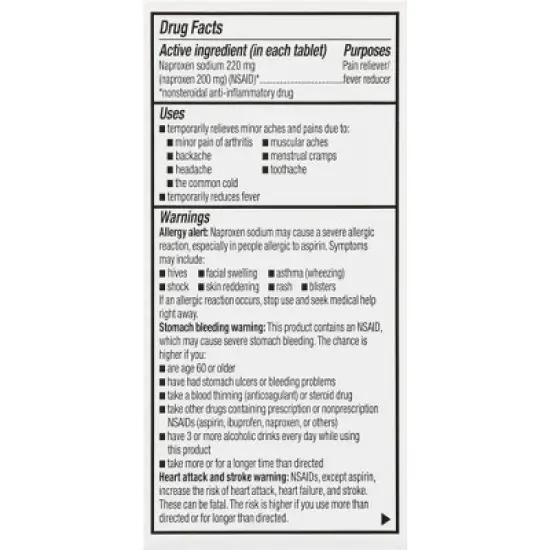 Naproxen Sodium 220mg Tablets, 90 Count image {1}