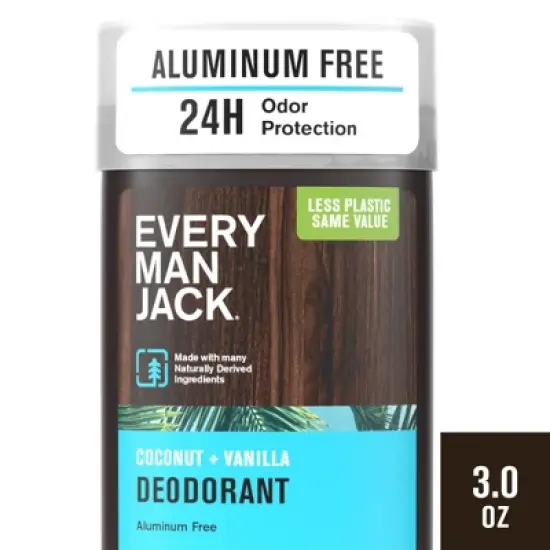 Every Man Jack Solid Deodorant Coconut + Vanilla - 3.0oz image {11}