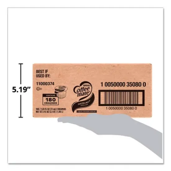 Coffee mate Liquid Coffee Creamer, Hazelnut, 0.38 oz Mini Cups, 180/Carton image {3}