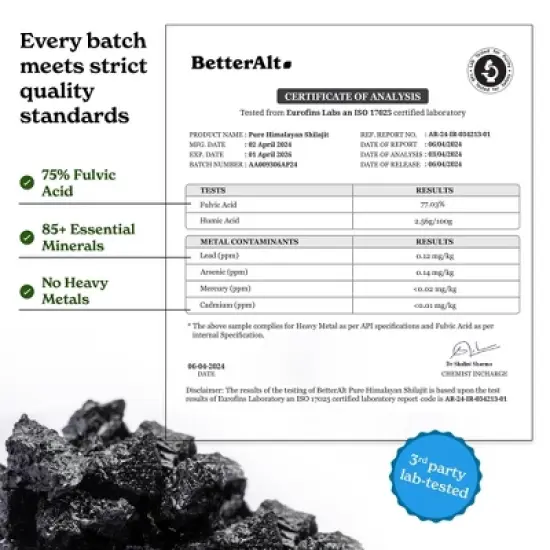 Better Alt Shilajit Advance Capsules - Energy Supplement with Himalayan Shilajit & Sea Moss - 42ct image {6}